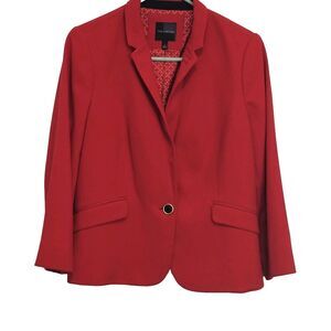 The Limited Red Blazer Women's Large Suit Jacket One Button‎ Fully Lined Classic